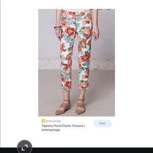 Anthropologie Cartonnier floral Charlie trousers